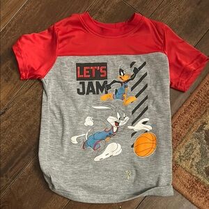 Kids Cartoon Graphic T-Shirt - Red and Gray